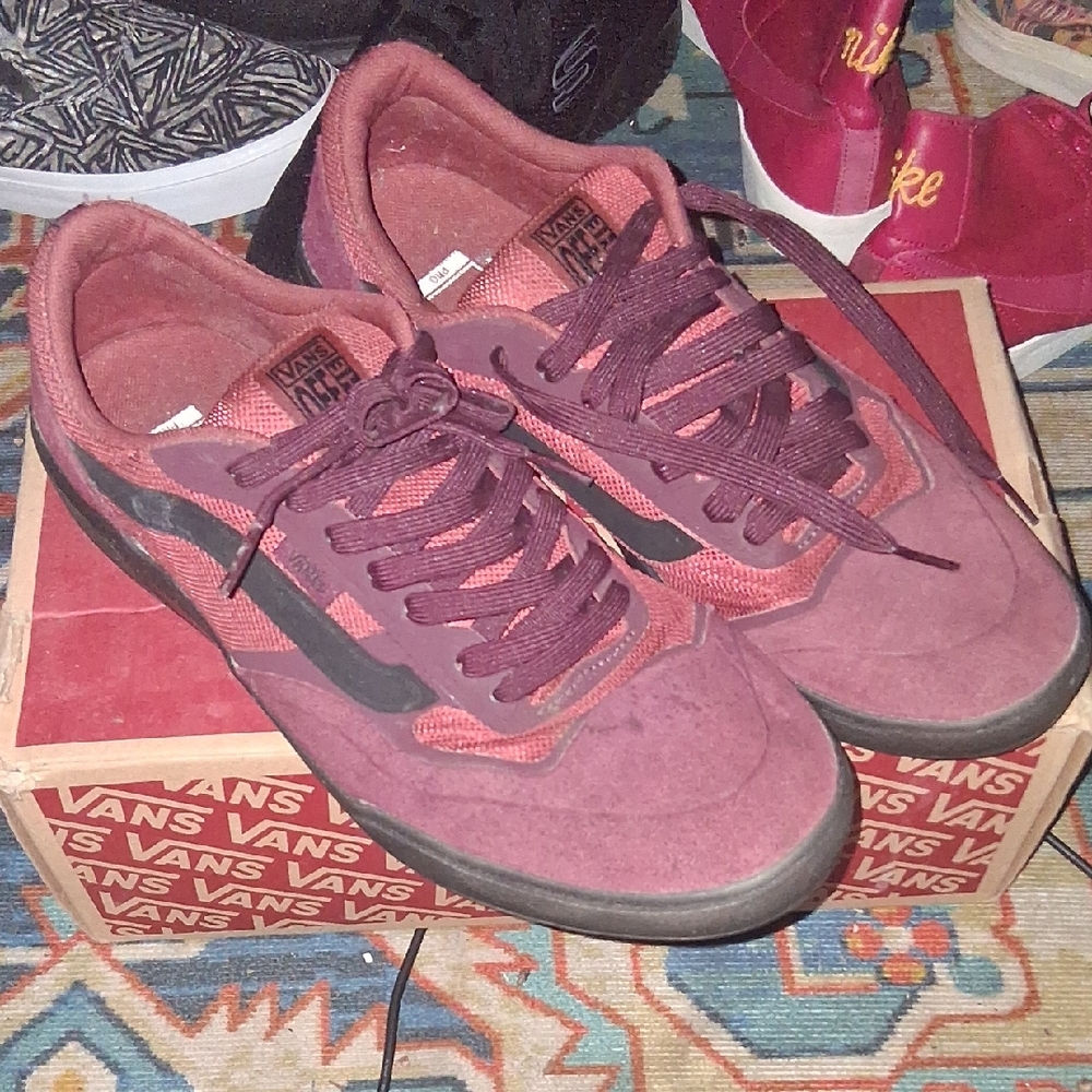 Vans Maroon and Black Sneakers
